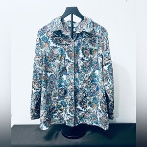 Koret Turquoise and Brown Women's Button-Up Blouse